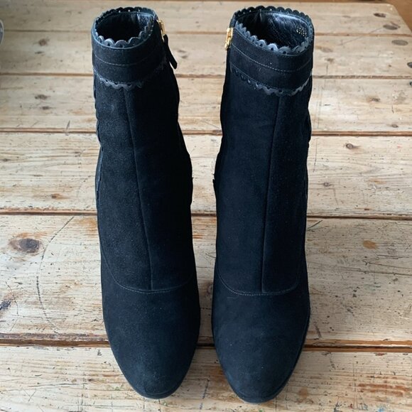 L.K. Bennett Black Suede Side Zip Nikita Boot Bootie - Picture 2 of 13